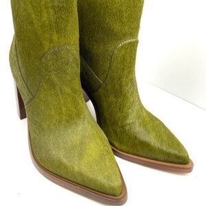 SCHUTZ Green Leather Heeled Boots for Women